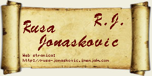 Rusa Jonašković vizit kartica